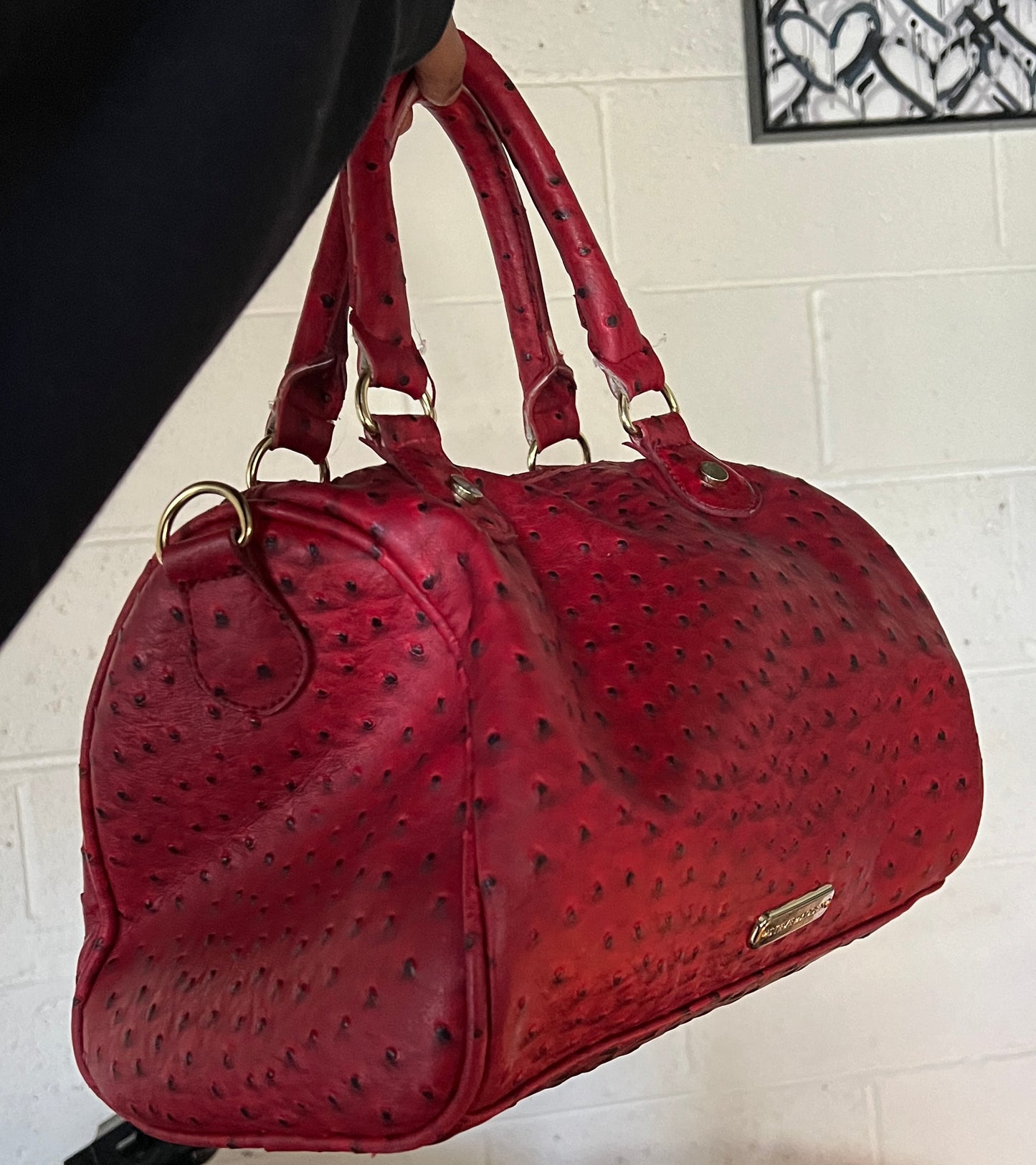 Steve Madden Red Ostrich Leather Purse