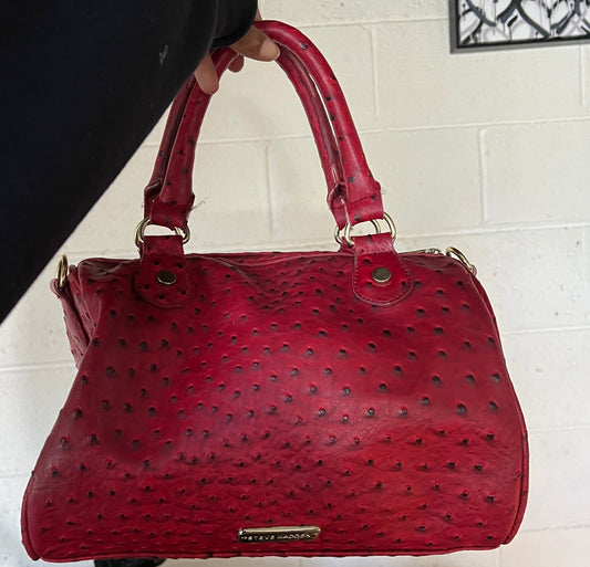 Steve Madden Red Ostrich Leather Purse